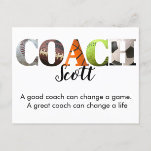 Personalisierter Coach-Name Spieler  Postkarte
