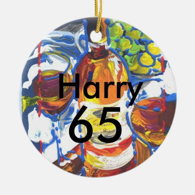 Personalisierter Cocktail 65. Geburtstag Name Keramik Ornament (Vorne)
