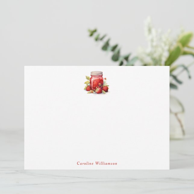 Personalisierter Cocktail Country Strawberry Jam Mitteilungskarte (Stehend Vorderseite)