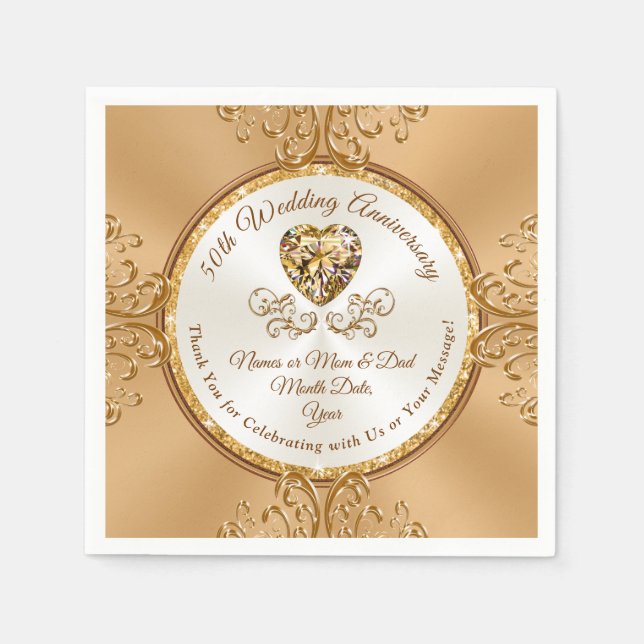 Personalisierter Cocktail Napkins zum 50-jährigen  Serviette (Vorderseite)