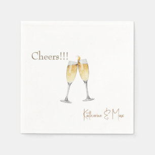 Personalisierter Cocktail zur Champagner-Tost-Hoch Serviette