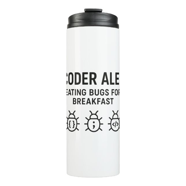 Personalisierter Coder Thermal Tumbler - Essfehler Thermosbecher (Vorderseite)