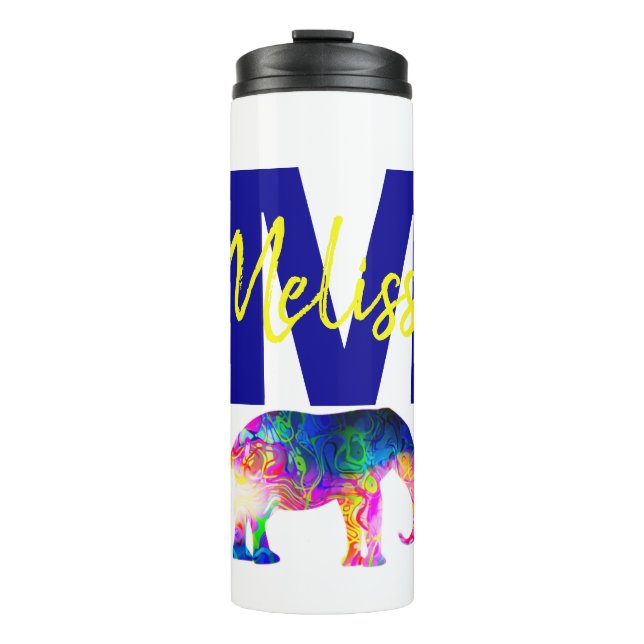 Personalisierter Cooler Elefant Thermosbecher (Vorderseite)