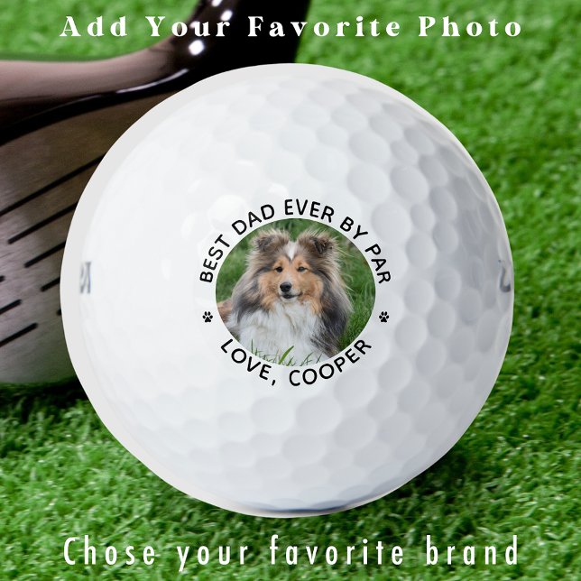Personalisierter Cooler Hund Foto Moderner Golfer  Golfball (Von Creator hochgeladen)