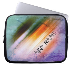 Personalisierter Cooler rustikaler Lila Blauer Ora Laptopschutzhülle
