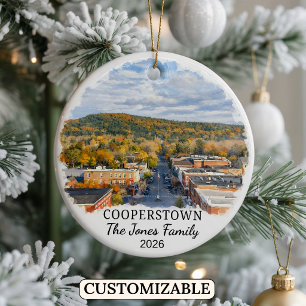 Personalisierter Cooperstown-Schmuck, Benutzerdefi Keramik Ornament