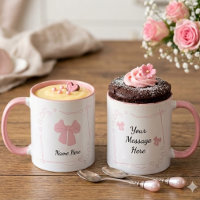 Personalisierter Coquette-Rosa-Schleifen-Kaffeebec