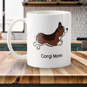 Personalisierter Corgi-Cartoon Einfach Weiß Kaffeetasse