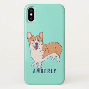 Personalisierter Corgi Hund Minze Green Case-Mate iPhone Hülle