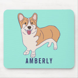 Personalisierter Corgi Hund Minze Green Mousepad
