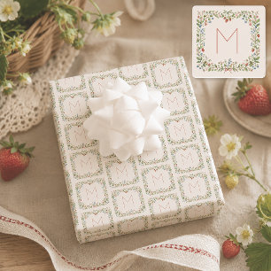 Personalisierter Cottagecore Anfangsbuchstabe Geschenkpapier Set