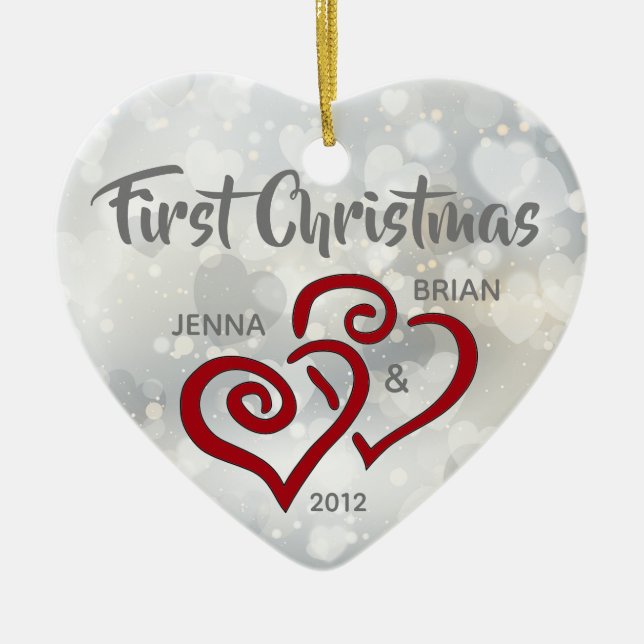 Personalisierter Coupons erste Weihnachtsdekoratio Keramik Ornament (Vorne)