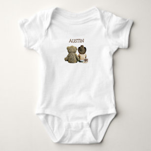 Personalisierter Cowboy und Teddy Bear Baby One St Strampler
