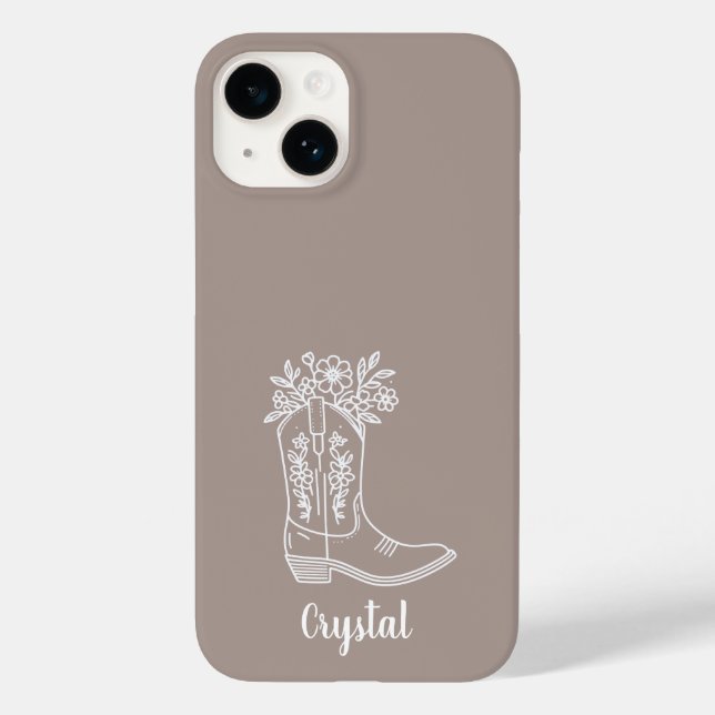 Personalisierter Cowgirl-Koffer Case-Mate iPhone 14 Hülle (Rückseite)