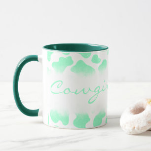 Personalisierter Cowgirl-Kuhleder-Muster-Becher We Tasse