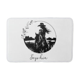 Personalisierter Cowgirl-Western Reittier Badematte