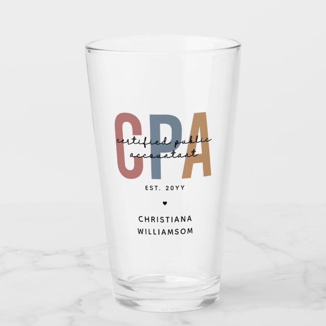 Personalisierter CPA-zertifizierter öffentlicher W Glas (Vorderseite)