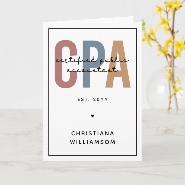 Personalisierter CPA-zertifizierter öffentlicher W Karte (Gelbe Blume)