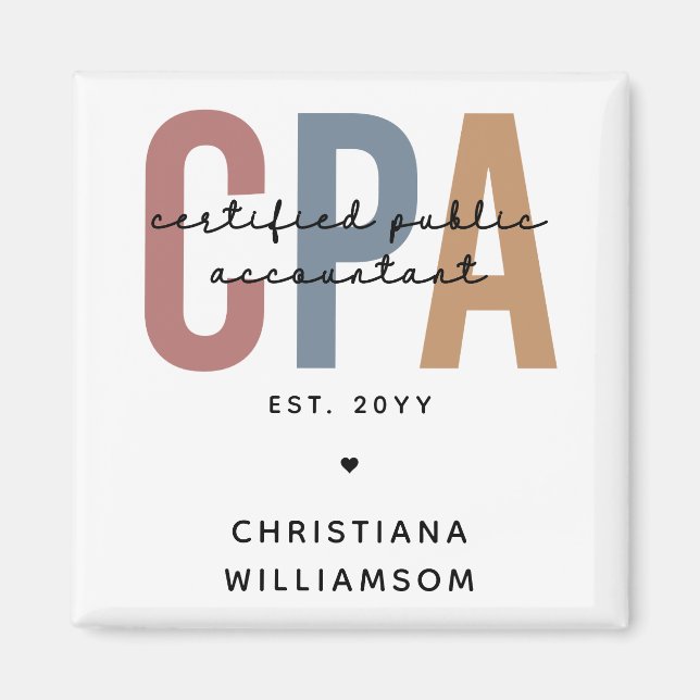 Personalisierter CPA-zertifizierter öffentlicher W Magnet (Vorne)
