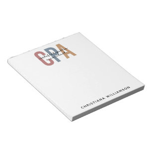 Personalisierter CPA-zertifizierter öffentlicher W Notizblock