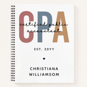 Personalisierter CPA-zertifizierter öffentlicher W Notizbuch