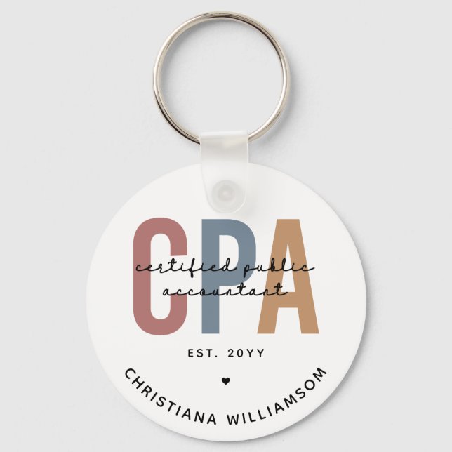Personalisierter CPA-zertifizierter öffentlicher W Schlüsselanhänger (Vorderseite)