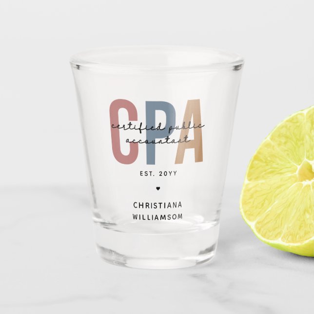 Personalisierter CPA-zertifizierter öffentlicher W Schnapsglas (Vorderseite)