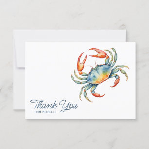 Personalisierter Crab Beach Danke an Ihre Karten