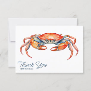 Personalisierter Crab Beach Danke an Ihre Karten