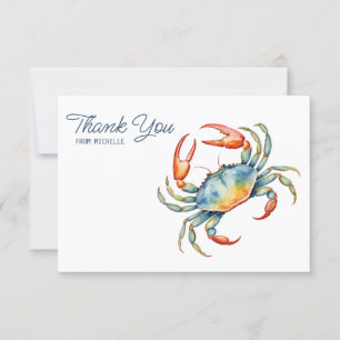 Personalisierter Crab Beach Danke an Ihre Karten