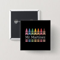 Personalisierter Crayon Lehrer Name Niedlich Back