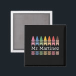 Personalisierter Crayon Lehrer Name Niedlich Back  Magnet<br><div class="desc">Personalisierter Crayon Lehrername Niedlich zurück zur Schule</div>