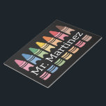 Personalisierter Crayon Lehrer Name Niedlich Back Notizblock<br><div class="desc">Personalisierter Crayon Lehrername Niedlich zurück zur Schule</div>