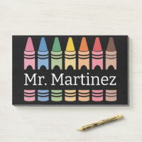 Personalisierter Crayon Lehrer Name Niedlich Back
