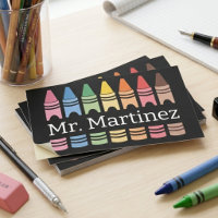 Personalisierter Crayon Lehrer Name Niedlich Back