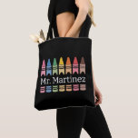 Personalisierter Crayon Lehrer Name Niedlich Back  Tasche<br><div class="desc">Personalisierter Crayon Lehrername Niedlich zurück zur Schule</div>