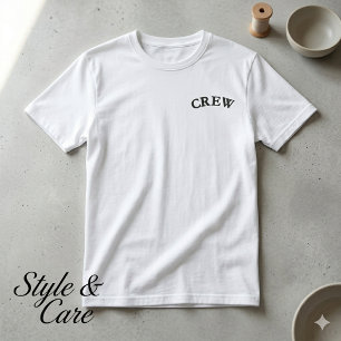 Personalisierter CREW-Textaufdruck Besticktes T-Shirt