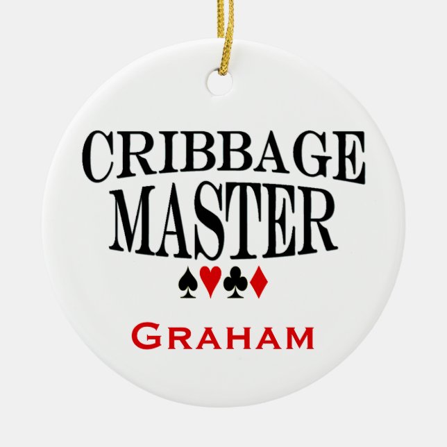 Personalisierter Cribbage Meister Keramikornament (Vorne)