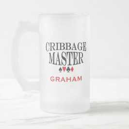 Personalisierter Cribbage-Meister Mattglas Bierglas
