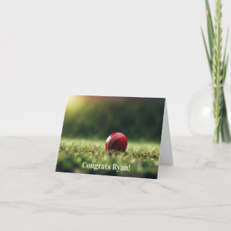 Personalisierter Cricketball Gratulation/Geburtsta Karte