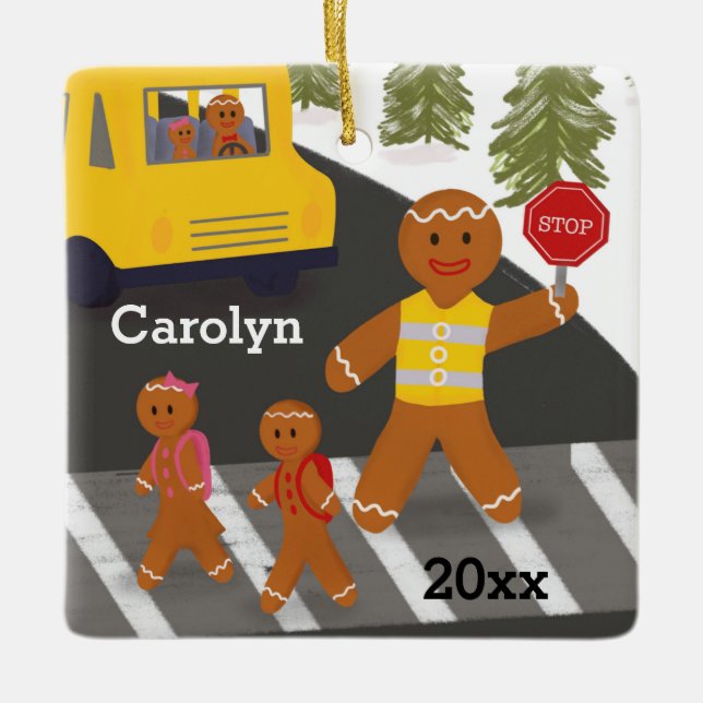 Personalisierter Crosswalk Wachmann Attendant Keramikornament (Vorderseite)