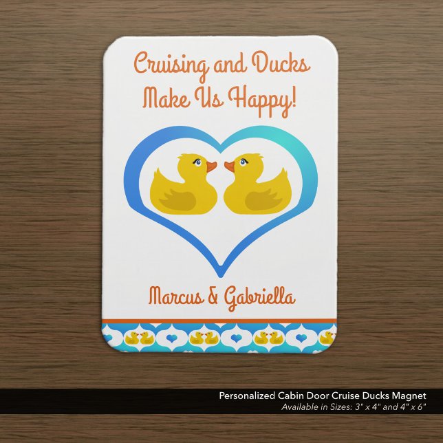 Personalisierter Cruising-Enten-Kabinentür-Magnet Magnet (Decorate Your Stateroom Door with a Cute Cruising Ducks Magnet–Customized with Your Name.)
