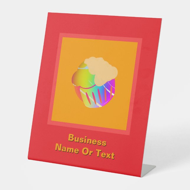 Personalisierter Cupcake Sockelschild (Vorderseite)