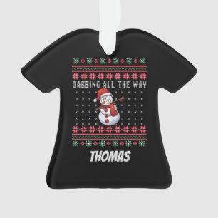 Personalisierter Dabbing WeihnachtsschneemannUgly  Ornament