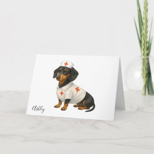 Personalisierter Dackel Hund zur baldigen Genesung Karte