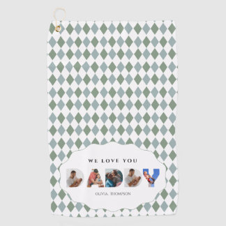 Personalisierter Daddy-Buchstaben-Collage-Foto-Aus Golfhandtuch