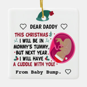 Personalisierter Daddy to be from Bump Christmas 2 Keramikornament