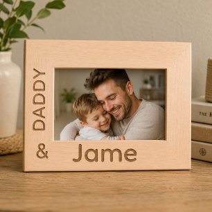 Personalisierter Daddy und Sohn Bilderrahmen Geätzte Rahmen
