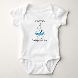 Personalisierter Daddy's First Mate Sailboat Baby Strampler