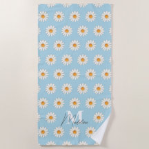 Personalisierter Daisy Floral Beach Handtuch Indiv